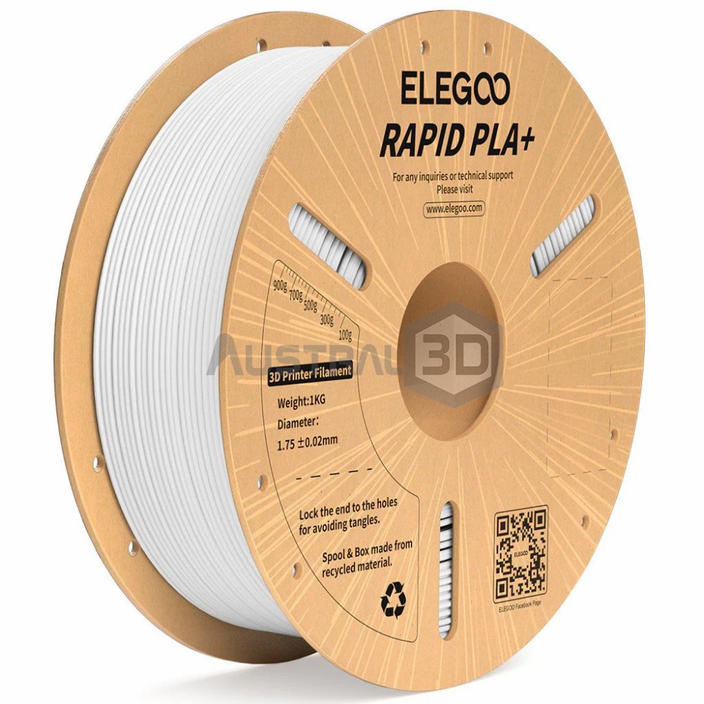 Filamento 3D ELEGOO Rápido PLA+ 1kg 1.75mm 600mm/s BLANCO