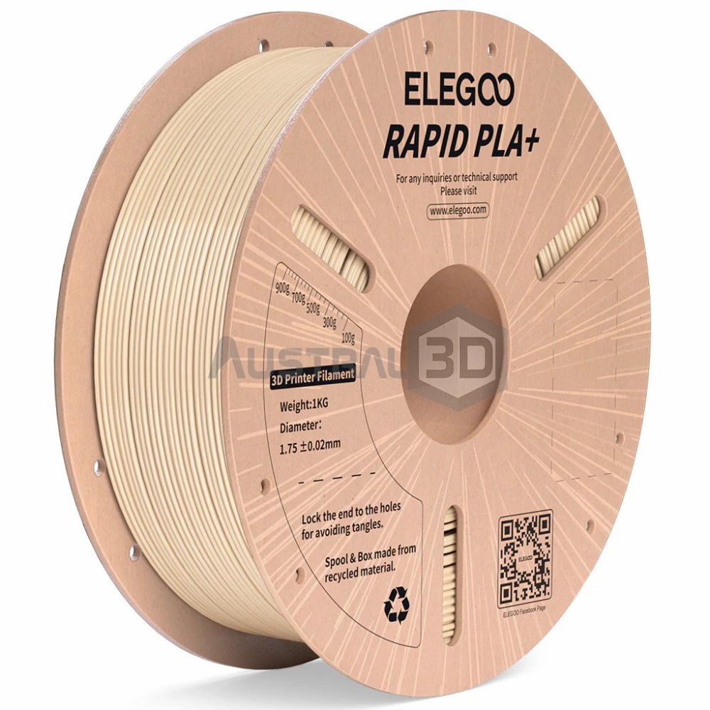 Filamento 3D ELEGOO Rápido PLA+ 1kg 1.75mm 600mm/s BEIGE