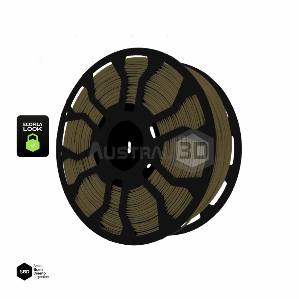 Filamento 3D ECOFILA LOCK PLA 1.75 Hellbot 1kg BRONCE METAL