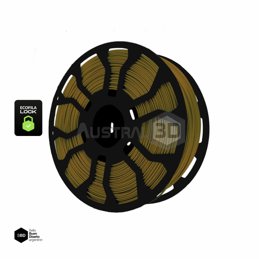 Filamento 3D ECOFILA LOCK PLA 1.75 Hellbot 1kg DORADO METAL