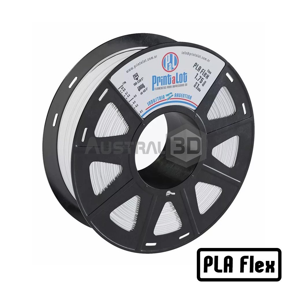 Filamento 3D Printalot 1.75mm 1kg PLA FLEX BLANCO