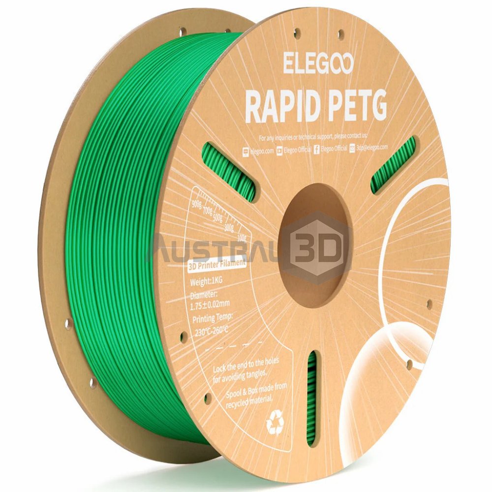 Filamento 3D ELEGOO Rápido 1kg 1.75mm 600mm/s PETG VERDE
