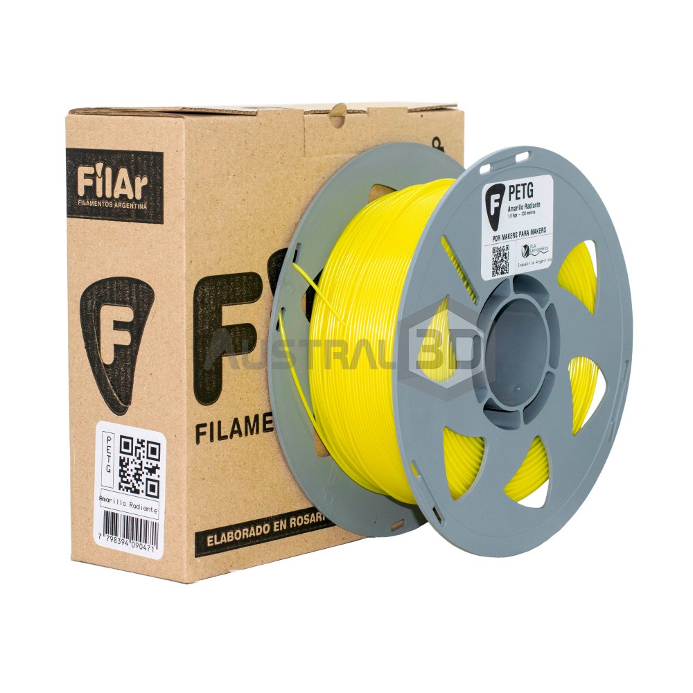 Filamento 3D PETG Filar 1.75Mm 1Kg AMARILLO RADIANTE