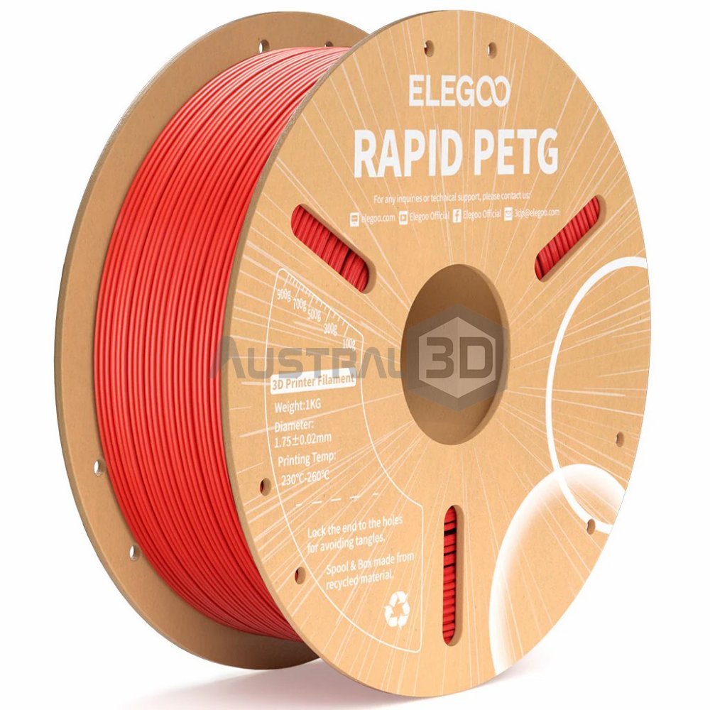 Filamento 3D ELEGOO Rápido 1kg 1.75mm 600mm/s PETG ROJO