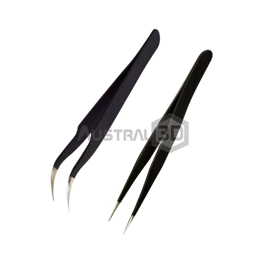Kit 2 Pinzas Brusela Metalicas Antiestatica 
