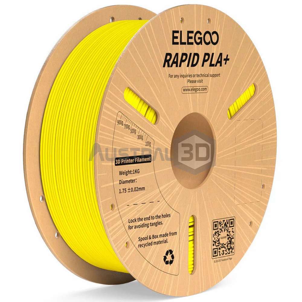 Filamento 3D ELEGOO Rápido PLA+ 1kg 1.75mm 600mm/s AMARILLO