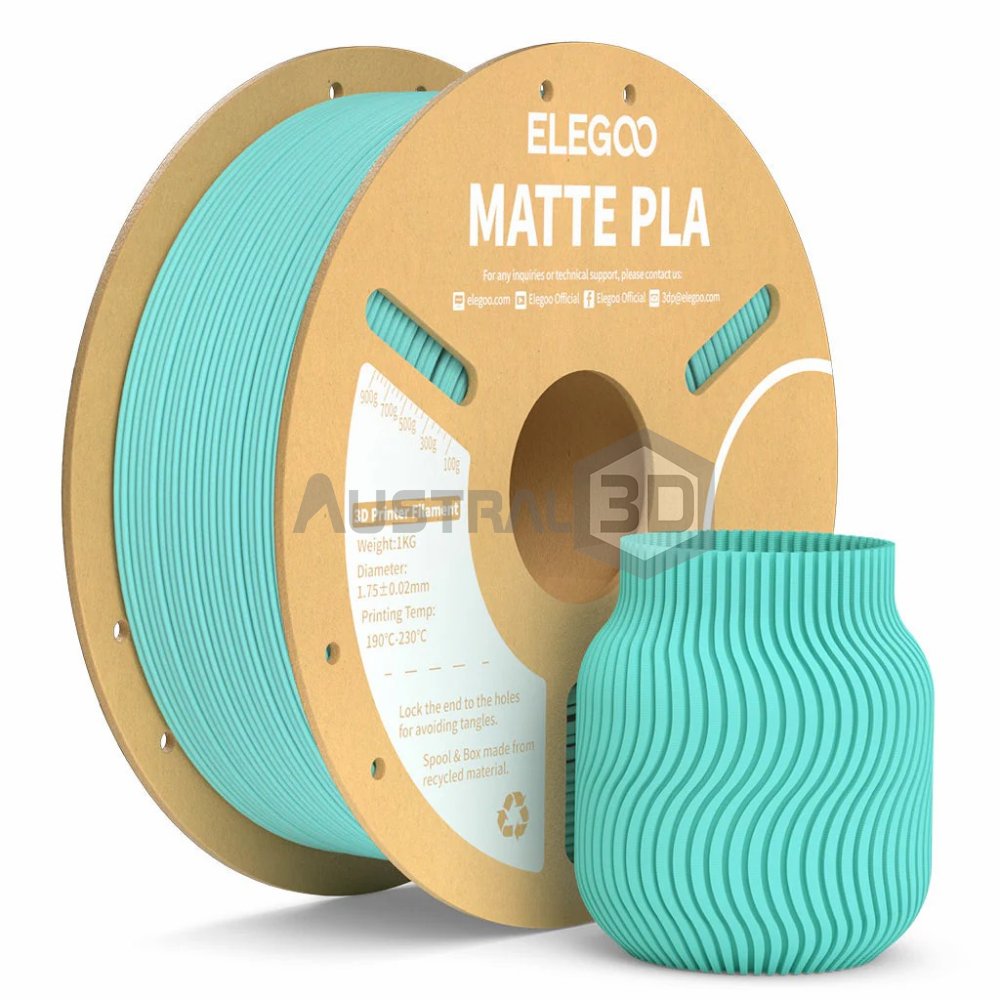 Filamento 3D ELEGOO PLA MATE 1kg 1.75mm TURQUESA