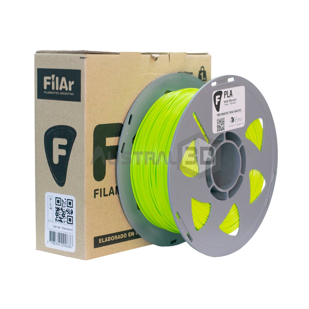 Filamento 3D PLA Filar 1.75Mm 1Kg VERDE MANZANA