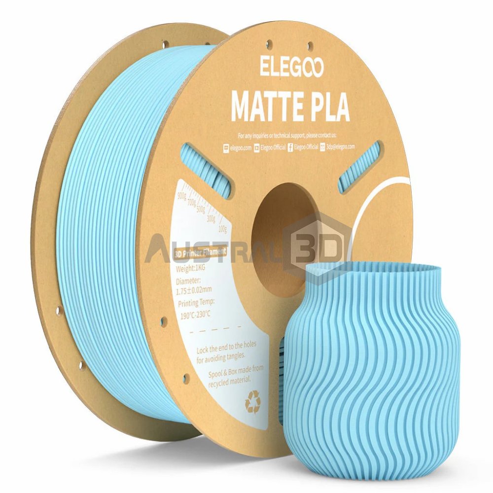 Filamento 3D ELEGOO PLA MATE 1kg 1.75mm CELESTE HIELO