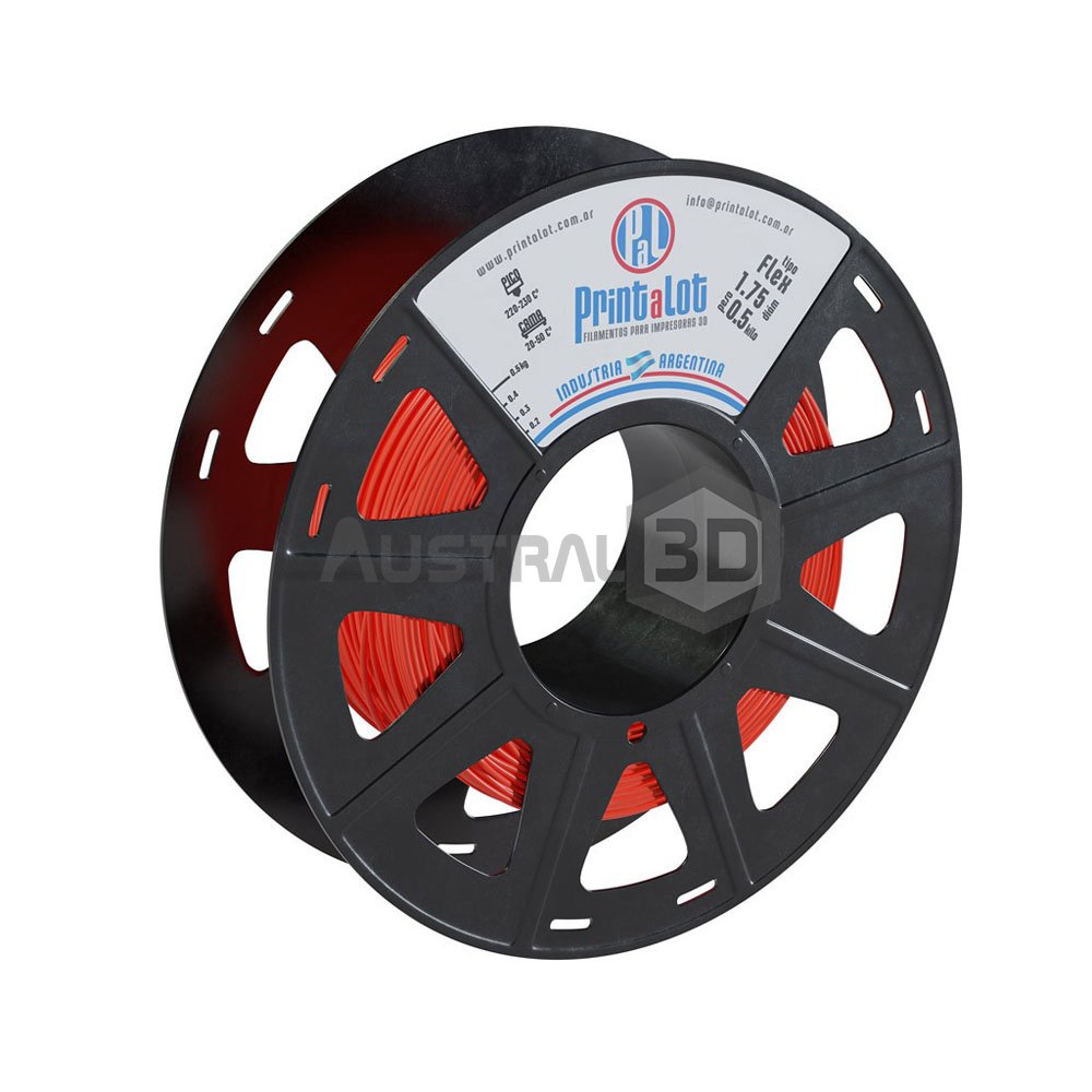 Filamento 3D Printalot 1.75mm 500g FLEX ROJO