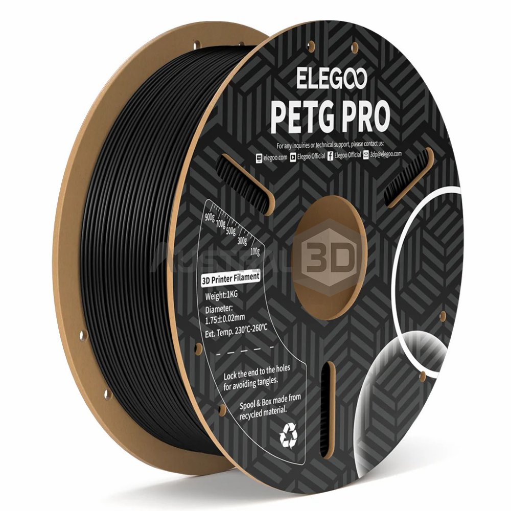 Filamento 3D ELEGOO PETG PRO 1.75mm 1kg NEGRO