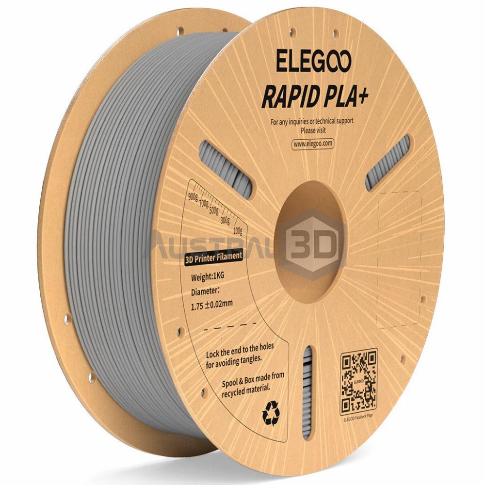 Filamento 3D ELEGOO Rápido PLA+ 1kg 1.75mm 600mm/s GRIS