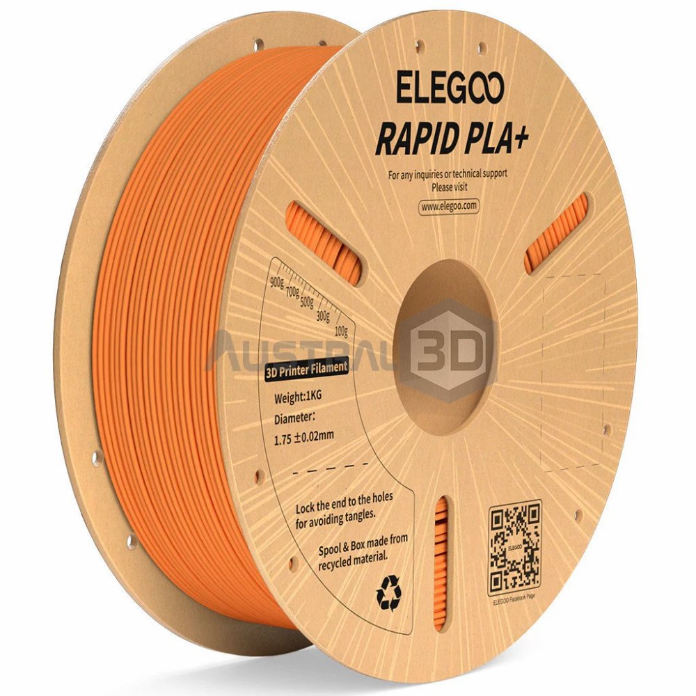 Filamento 3D ELEGOO Rápido PLA+ 1kg 1.75mm 600mm/s NARANJA