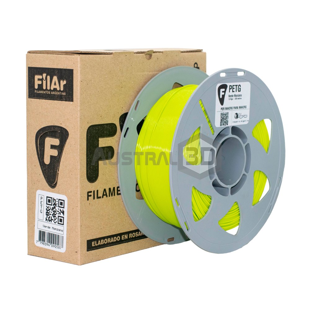 Filamento 3D PETG Filar 1.75Mm 1Kg VERDE MANZANA