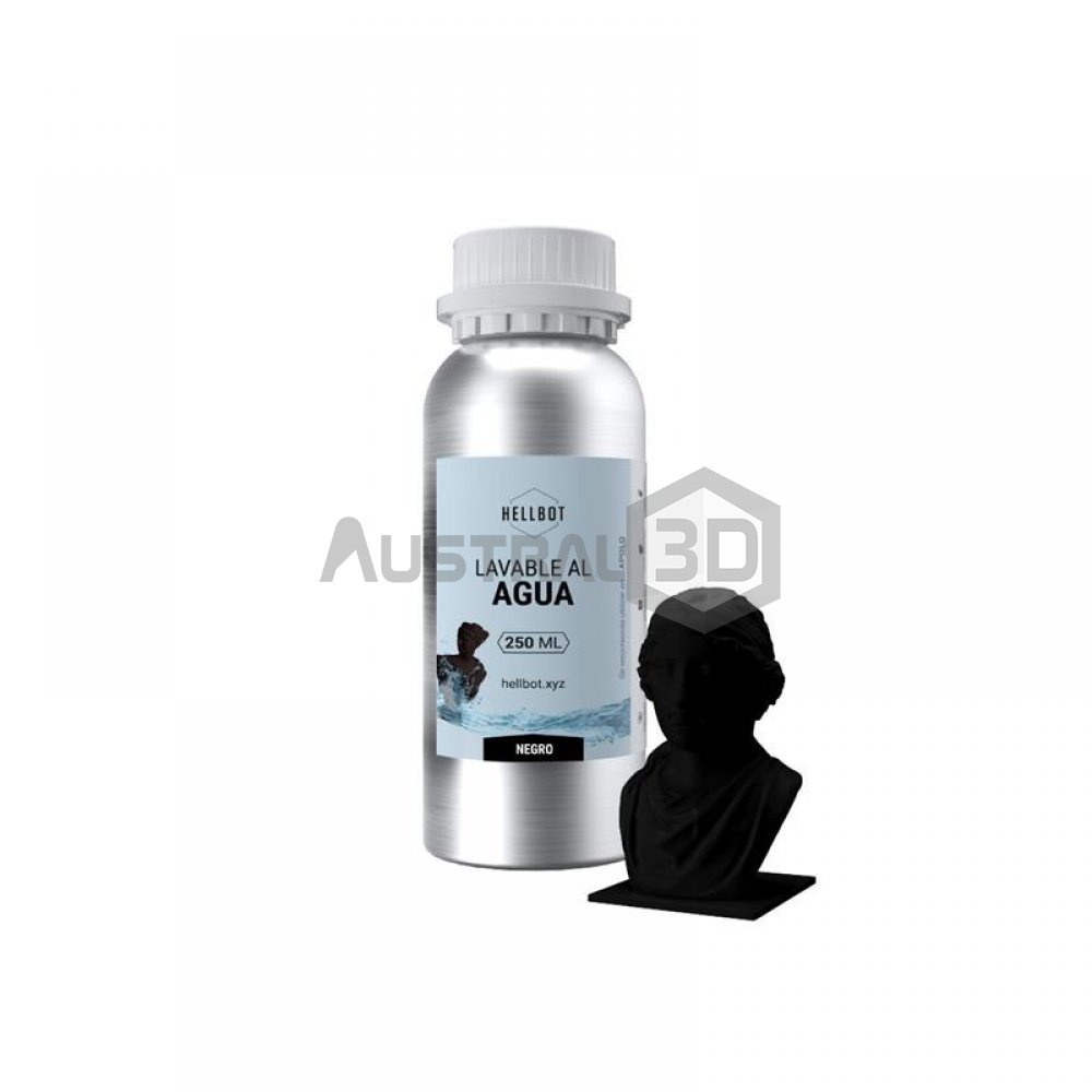 Resina Hellbot Lavable al Agua Negra 250ml