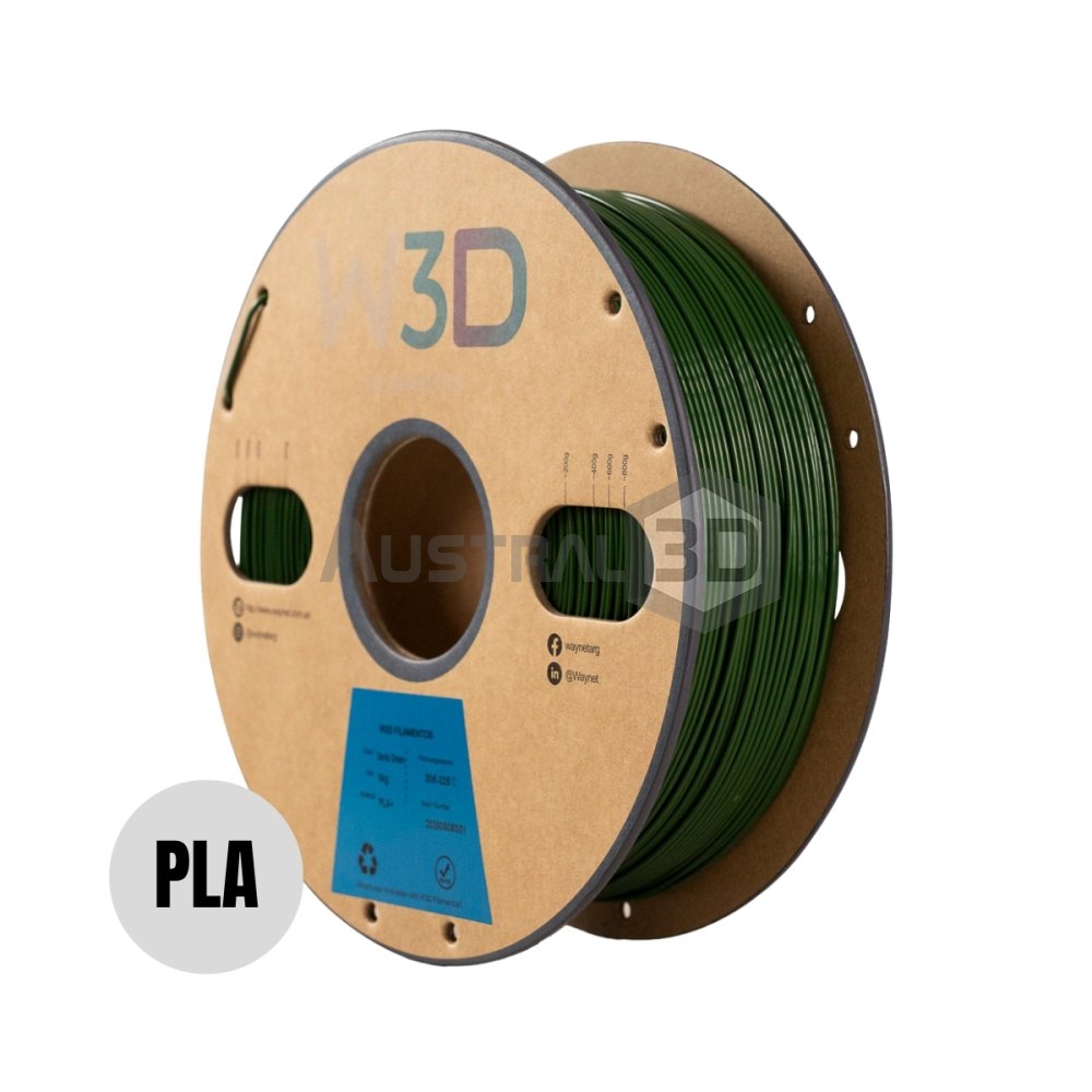 Filamento PLA+ W3D 1kg VERDE FORESTAL