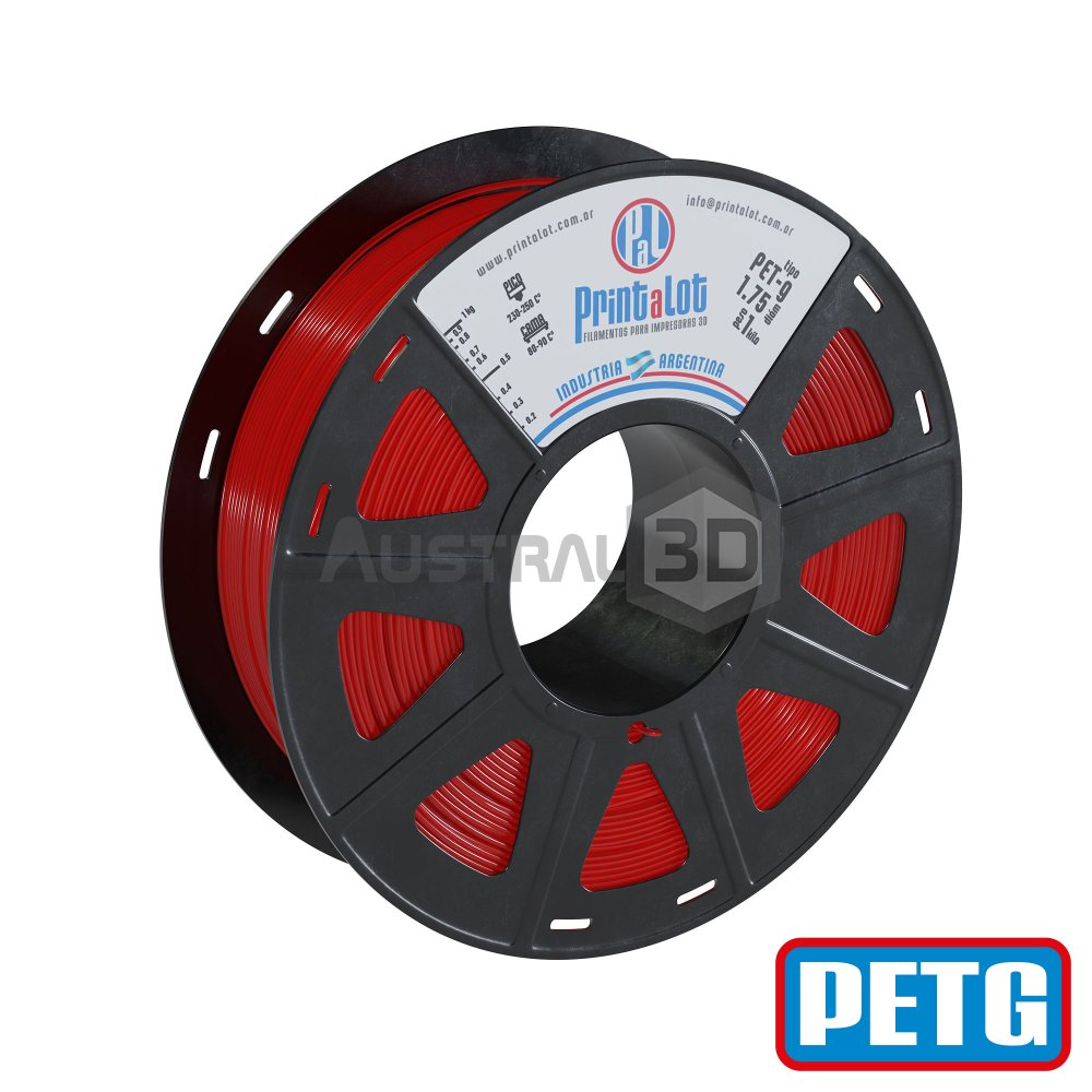 Filamento 3D PETG Printalot 1.75Mm 1Kg ROJO Translúcido