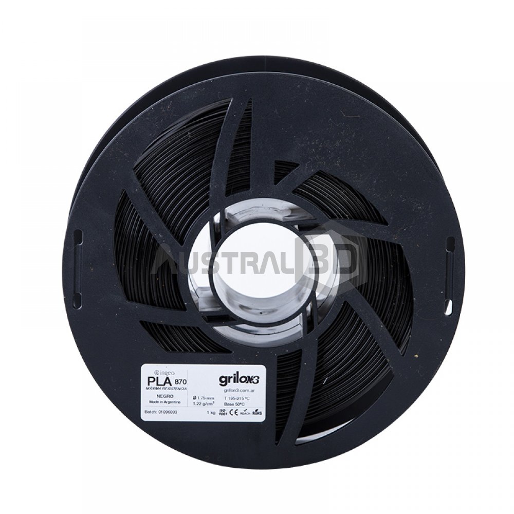 Filamento Grilon3 PLA 850 Ingeo 1,75mm 1kg NEGRO