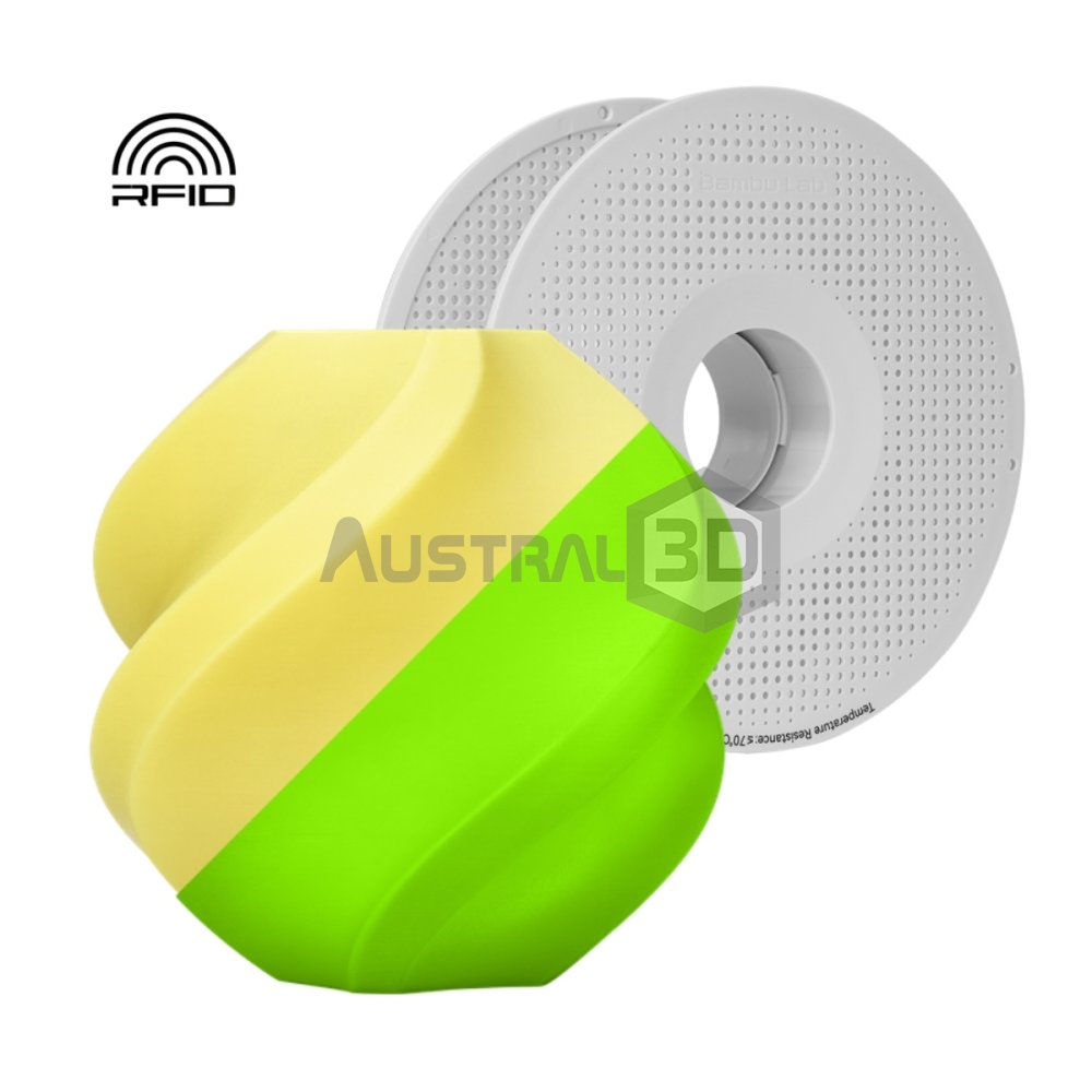 Filamento 3D Bambu Lab PLA Glow 1kg 1.75mm AMARILLO brilla en la oscuridad