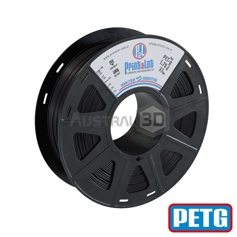 Filamento 3D PETG Printalot 1.75Mm 1Kg NEGRO