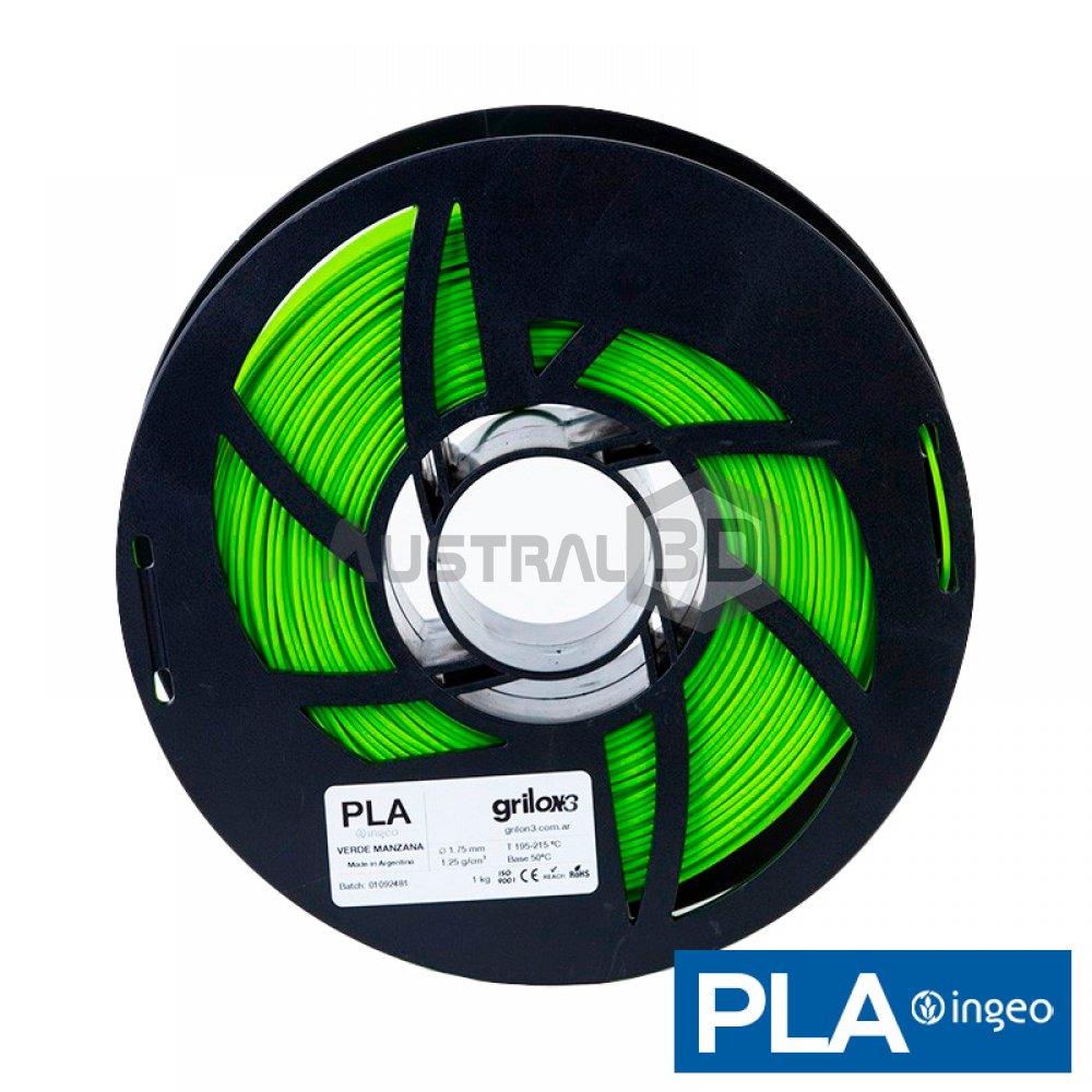 Filamento Grilon3 PLA 1.75mm VERDE MANZANA 1kg