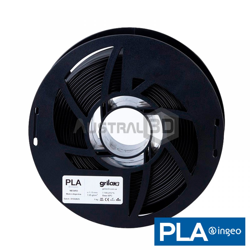 Filamento Grilon3 PLA Ingeo 1.75mm NEGRO 1kg