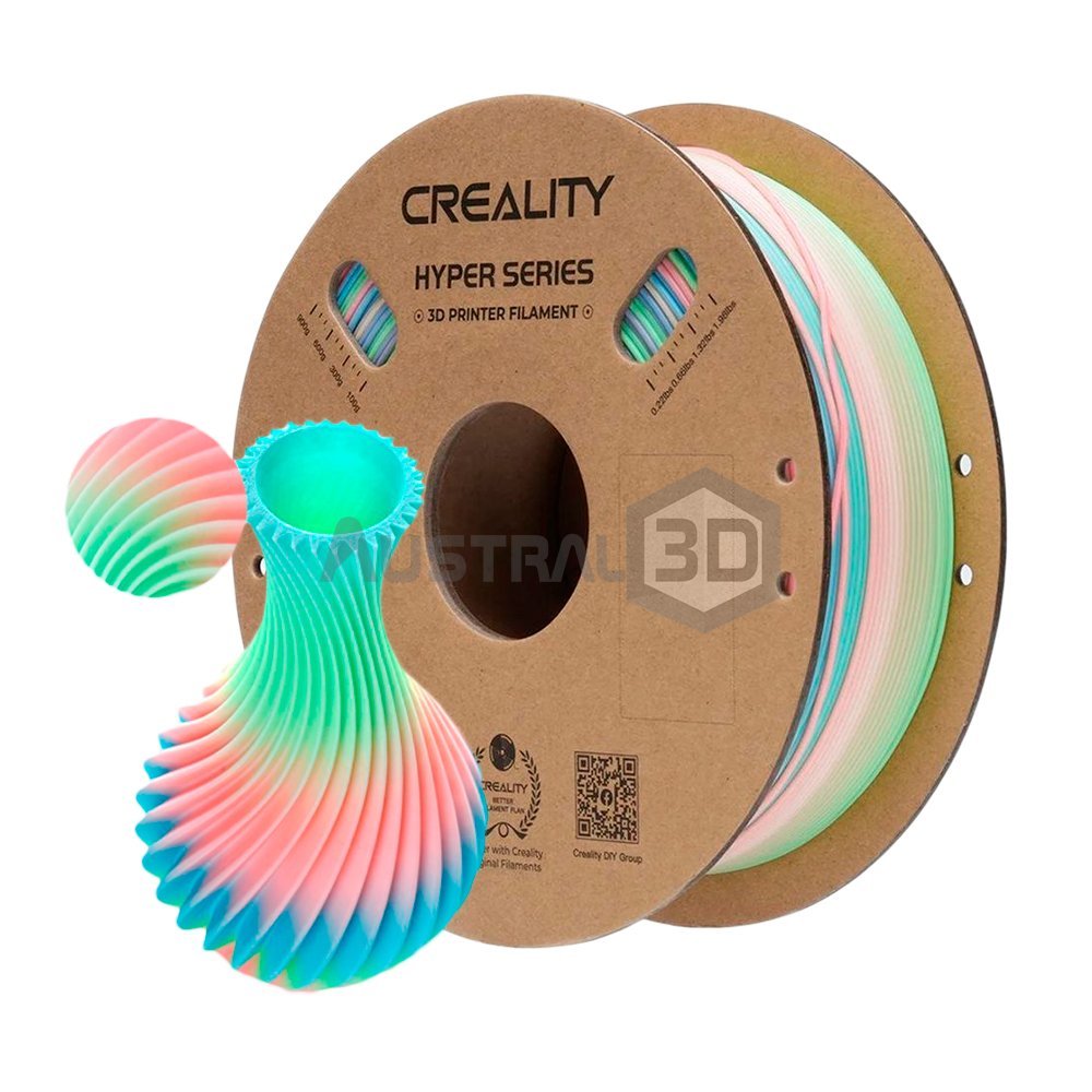 Filamento 3D Creality Hyper YOSHIO CLEAR SHORT GRADIENT PLA 1kg 1.75mm Arcoiris Mate