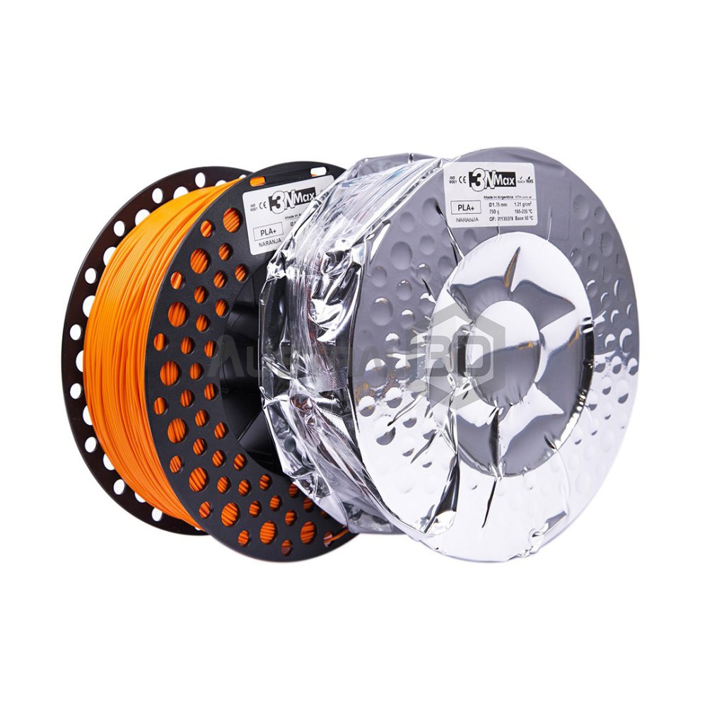 Filamento 3D PLA+ 1.75mm 3nMax SE 750g NARANJA