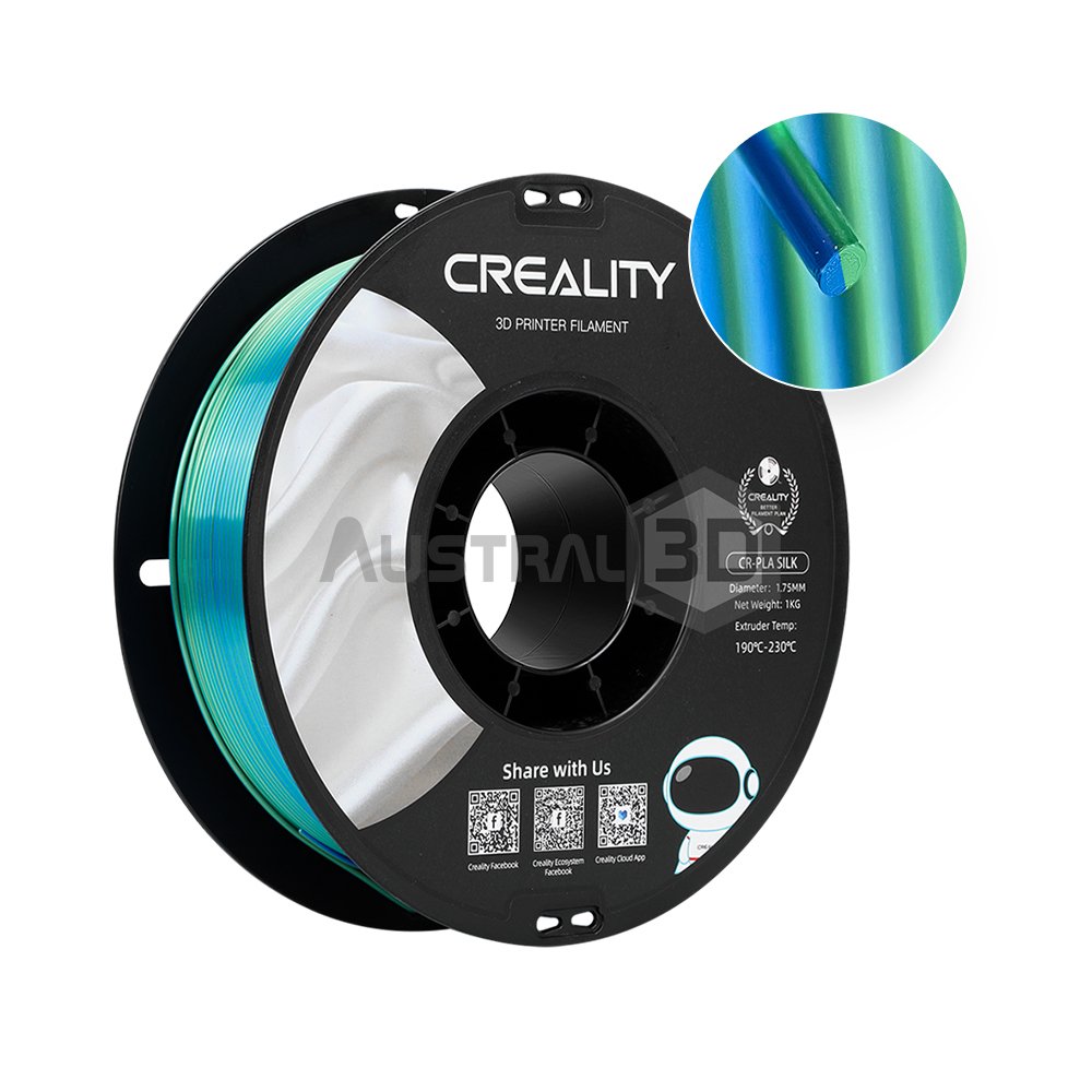 Filamento 3D CR-SILK 1.75mm Creality 1kg VERDE AZULADO