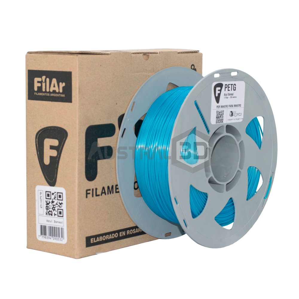 Filamento 3D PETG Filar 1.75Mm 1Kg AZUL BOREAL