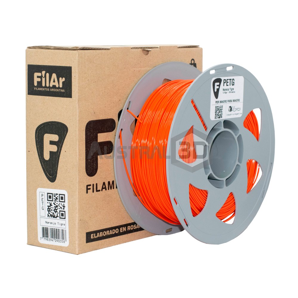 Filamento 3D PETG Filar 1.75Mm 1Kg NARANJA TIGRE