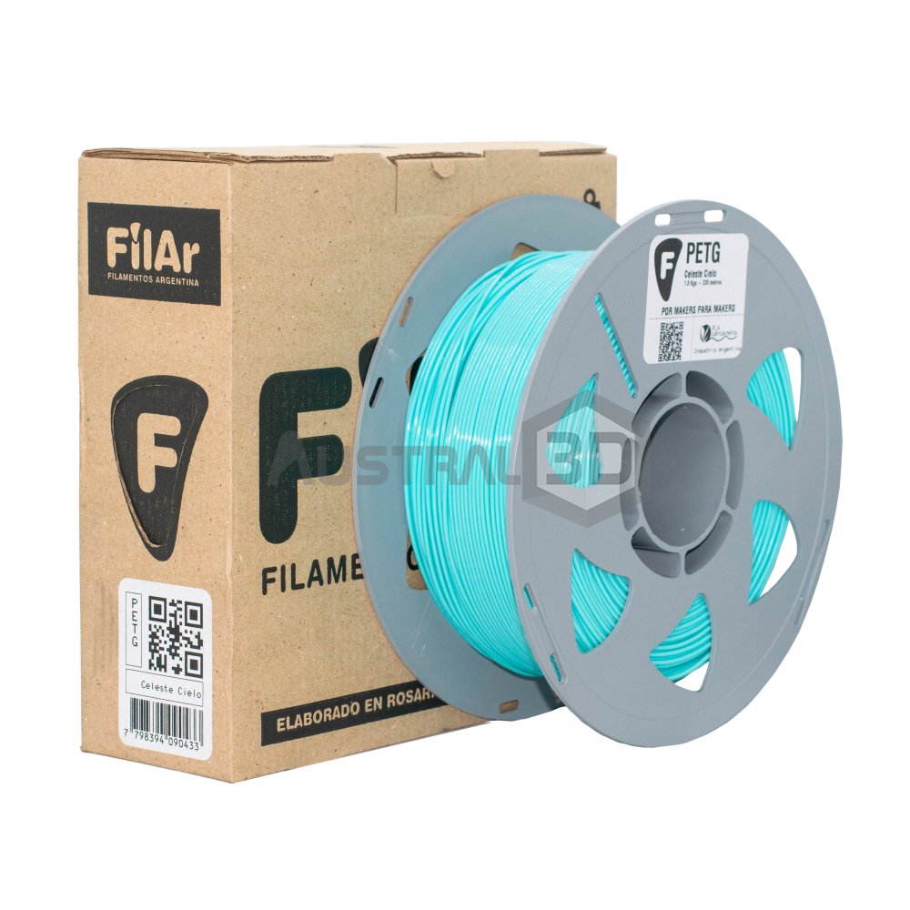 Filamento 3D PETG Filar 1.75Mm 1Kg CELESTE CIELO
