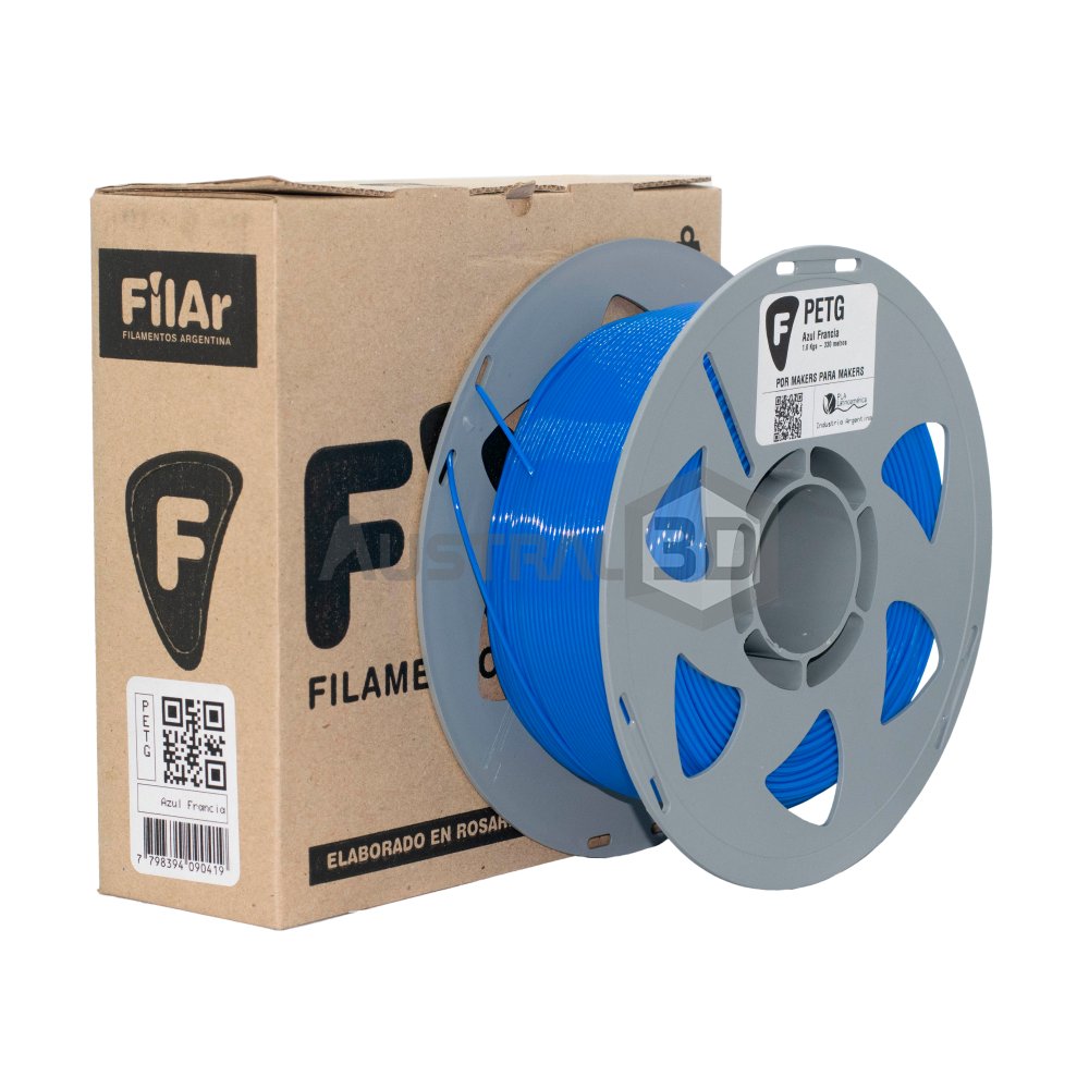 Filamento 3D PETG Filar 1.75Mm 1Kg AZUL FRANCIA