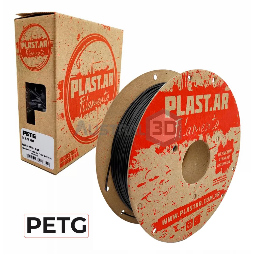 Filamento 3d Plast.ar PETG 1kg NEGRO