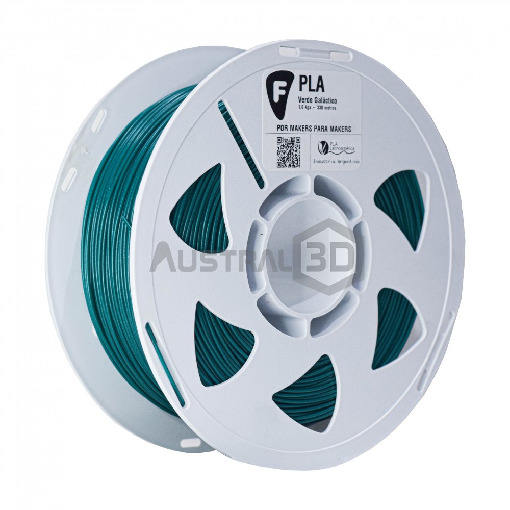 Filamento 3D PLA Filar 1.75Mm 1Kg VERDE GALACTICO (con brillitos)