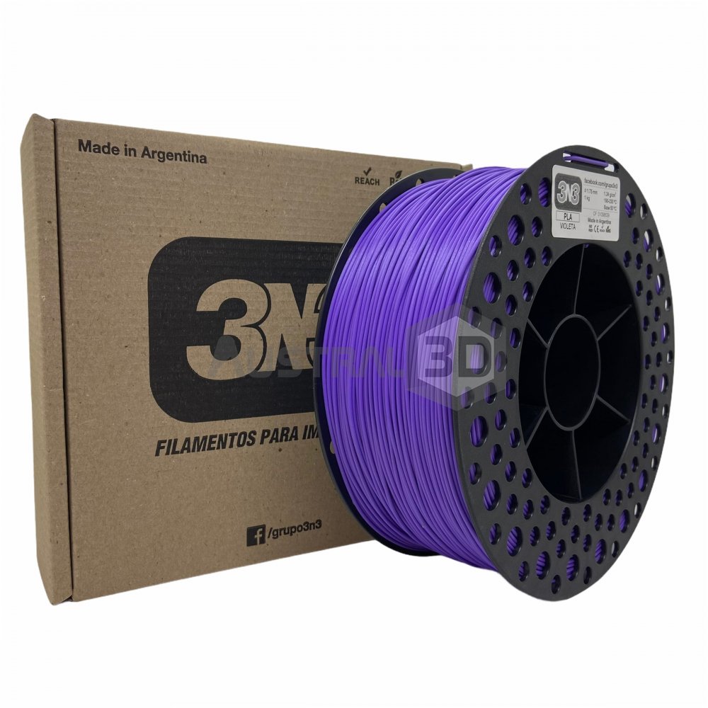 Filamento 3D 3n3 PLA VIOLETA 1.75mm 1KG