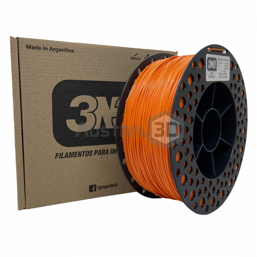 Filamento 3D 3n3 PLA NARANJA 1.75mm 1KG