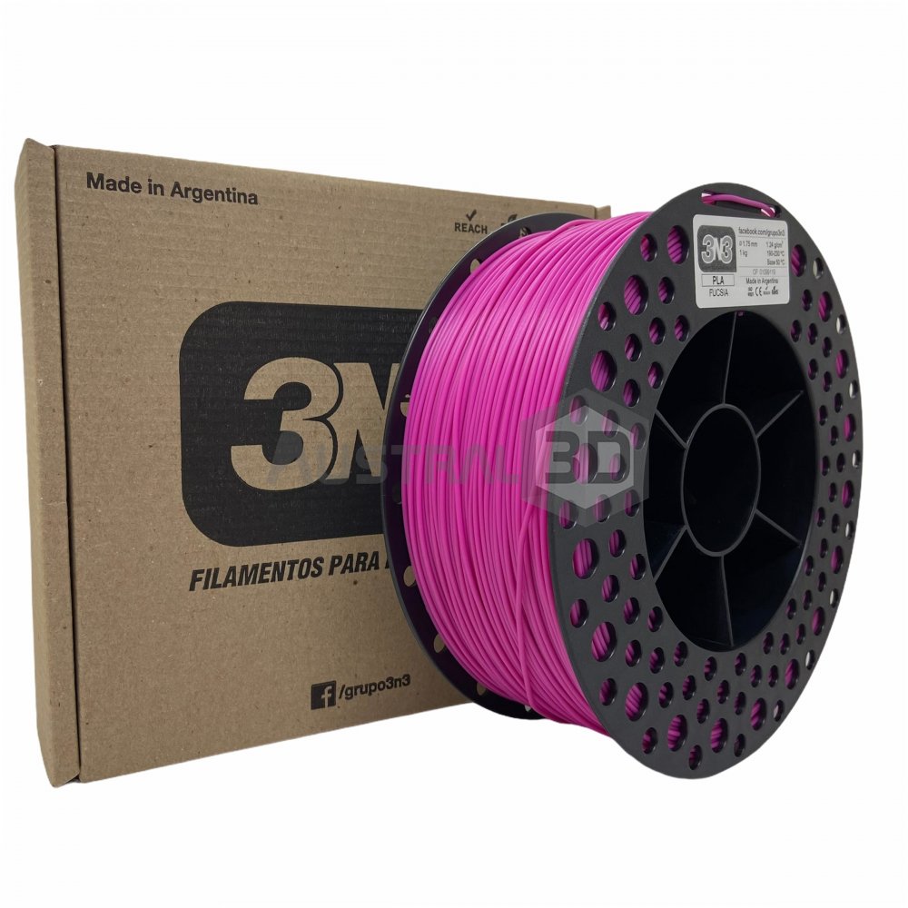 Filamento 3D 3n3 PLA FUCSIA 1.75mm 1KG