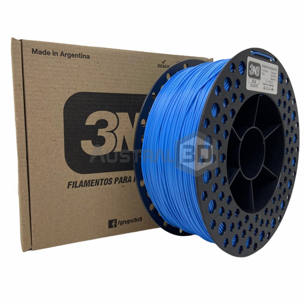 Filamento 3D 3n3 PLA CELESTE 1.75mm 1KG