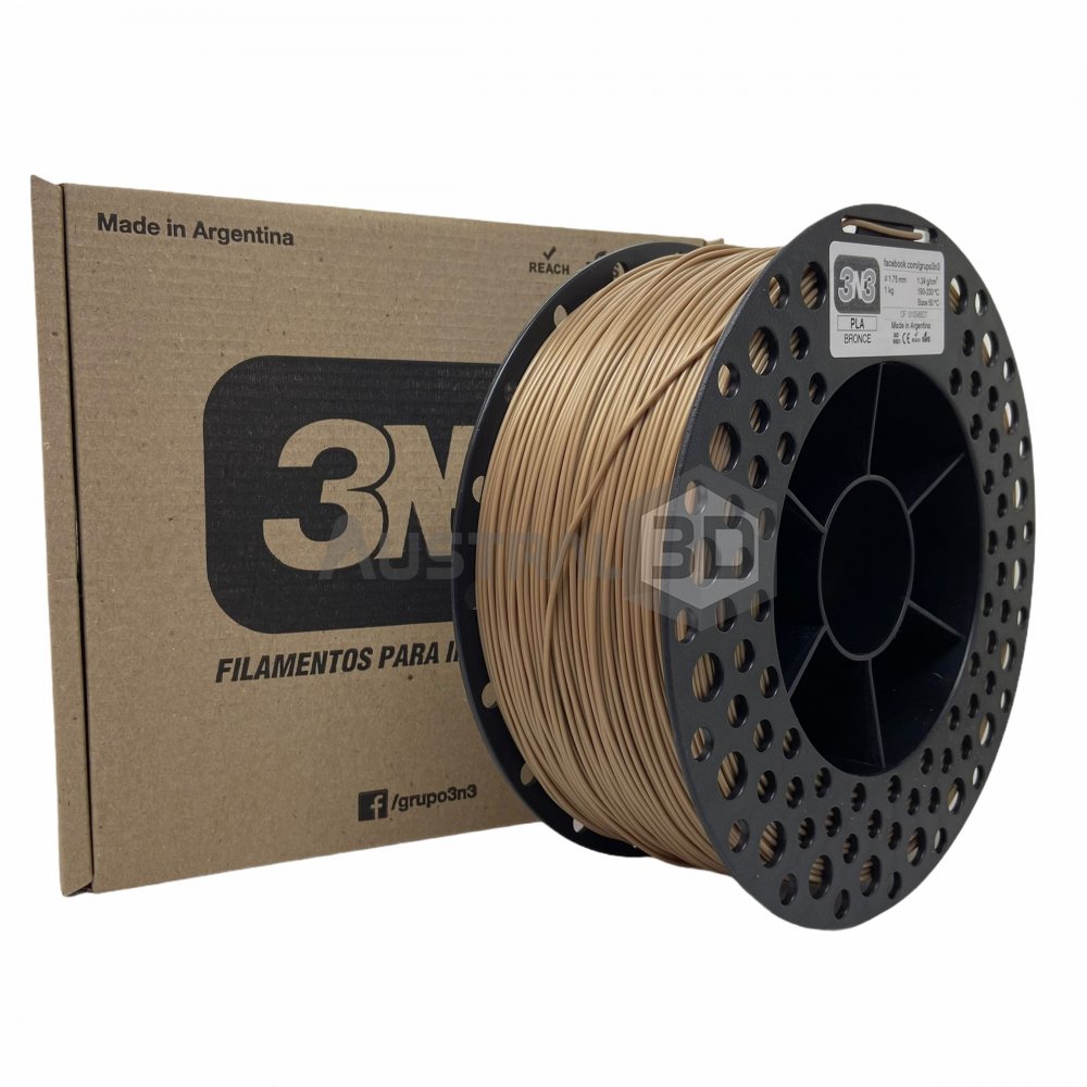 Filamento 3D 3n3 PLA BRONCE 1.75mm 1KG