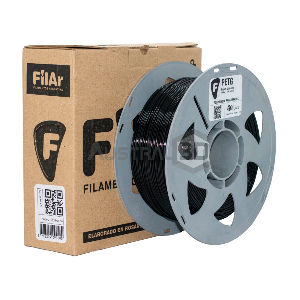 Filamento 3D PETG Filar 1.75Mm 1Kg NEGRO AZABACHE