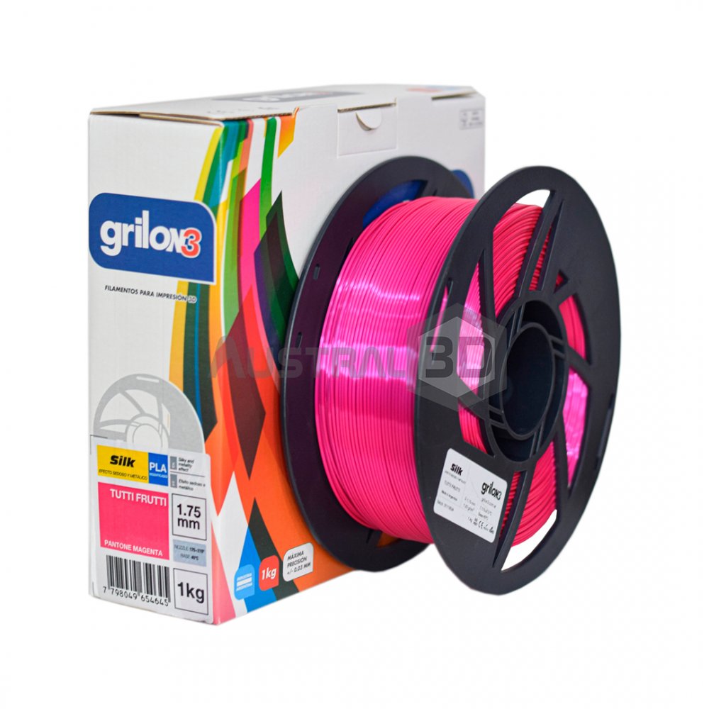 Filamento 3D PLA Silk (seda) 1.75mm Grilon3 1kg TUTTI FRUTTI