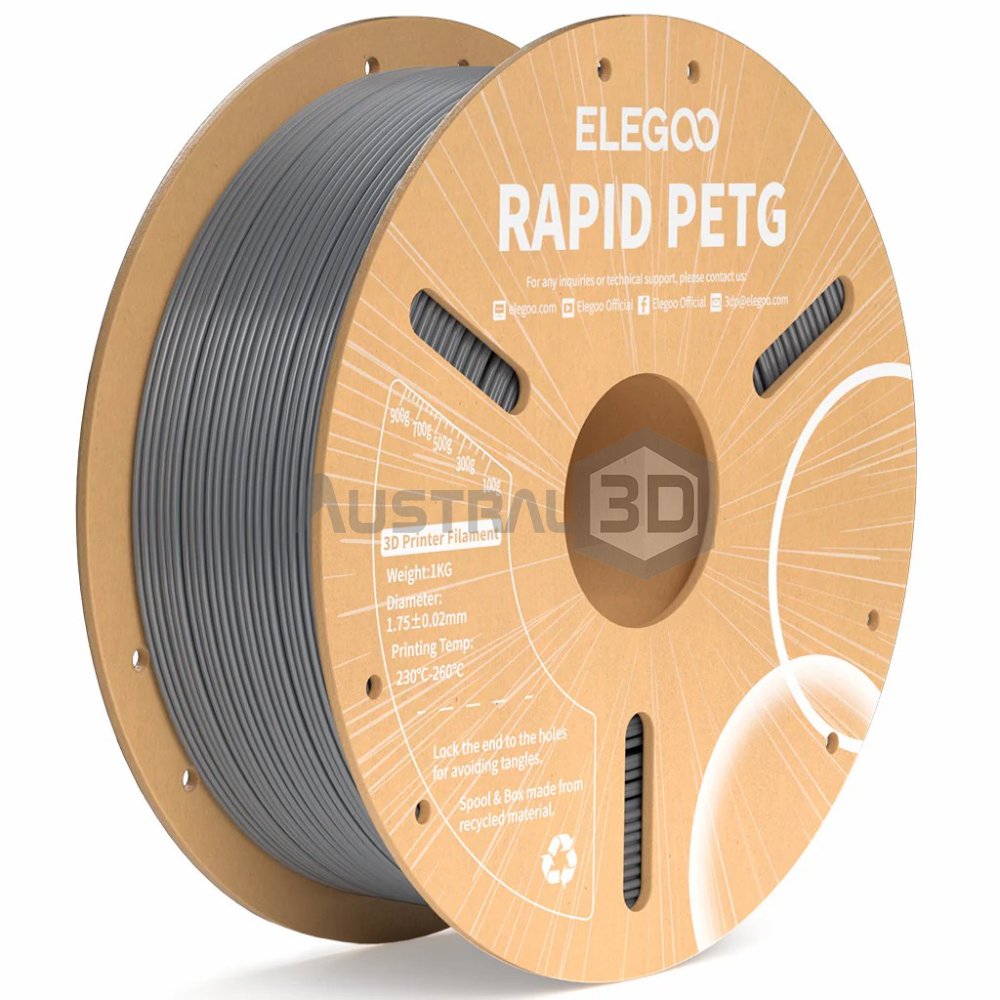 Filamento 3D ELEGOO Rápido 1kg 1.75mm 600mm/s PETG GRIS OSCURO