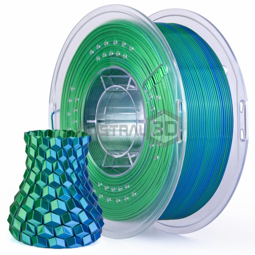 Filamento 3D ELEGOO PLA SILK 1.75mm 1kg AZUL VERDE