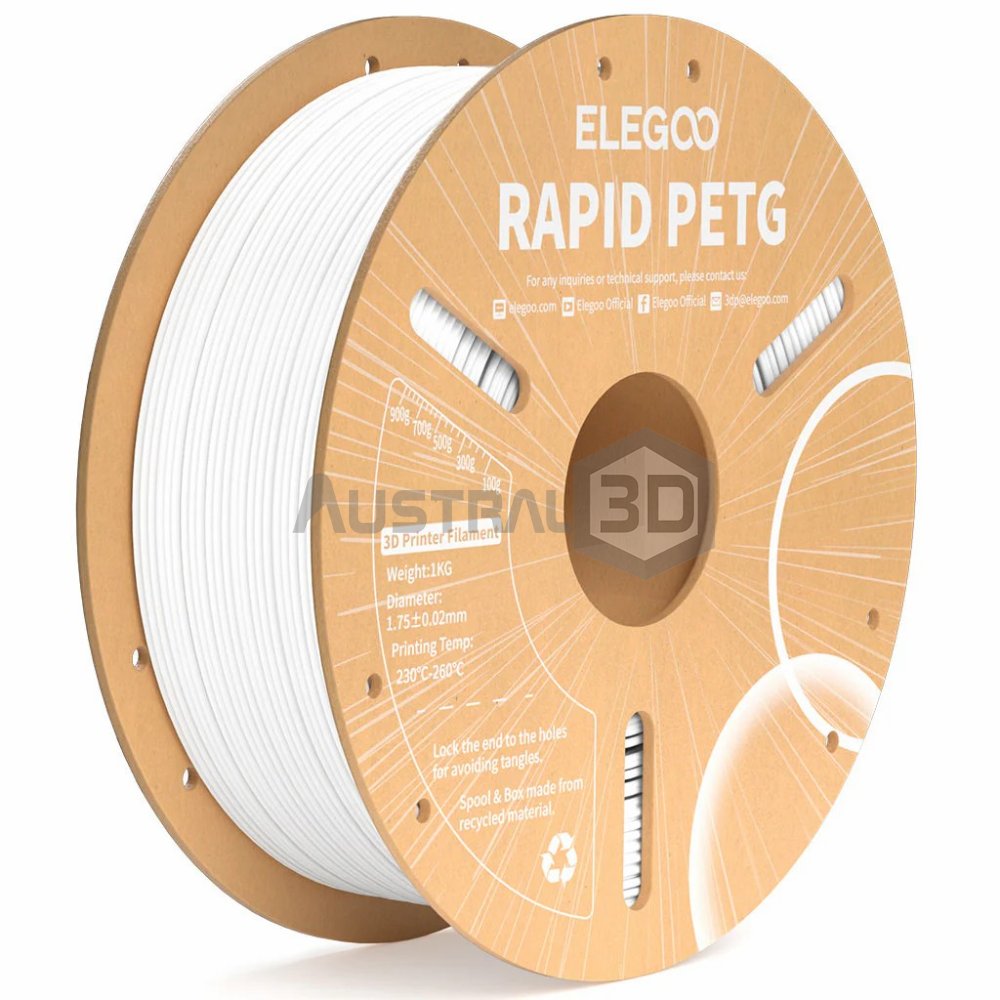 Filamento 3D ELEGOO Rápido 1kg 1.75mm 600mm/s PETG BLANCO