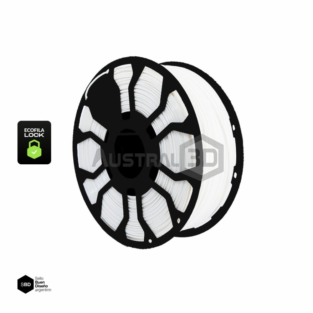 Filamento 3D ECOFILA LOCK PLA 1.75 Hellbot 1kg BLANCO 
