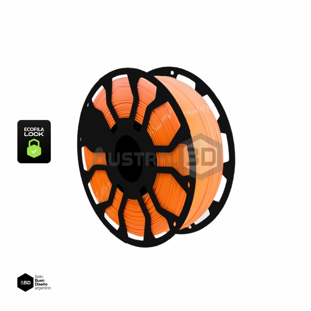 Filamento 3D ECOFILA LOCK PLA 1.75 Hellbot 1kg NARANJA