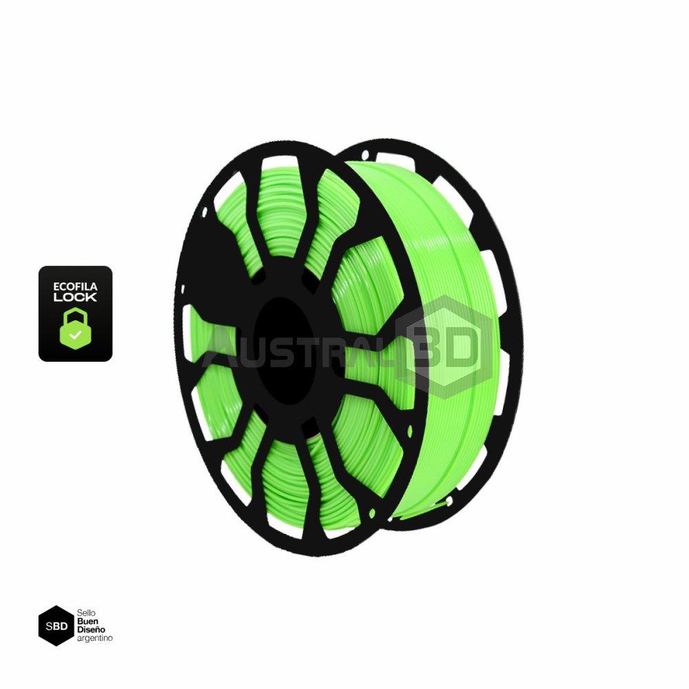 Filamento 3D ECOFILA LOCK PLA 1.75 Hellbot 1kg VERDE CLARO