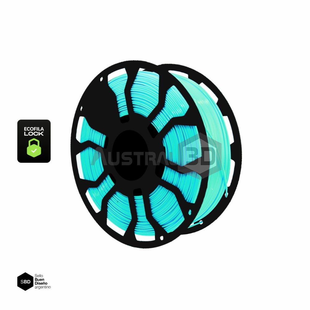 Filamento 3D ECOFILA LOCK PLA 1.75 Hellbot 1kg AQUA