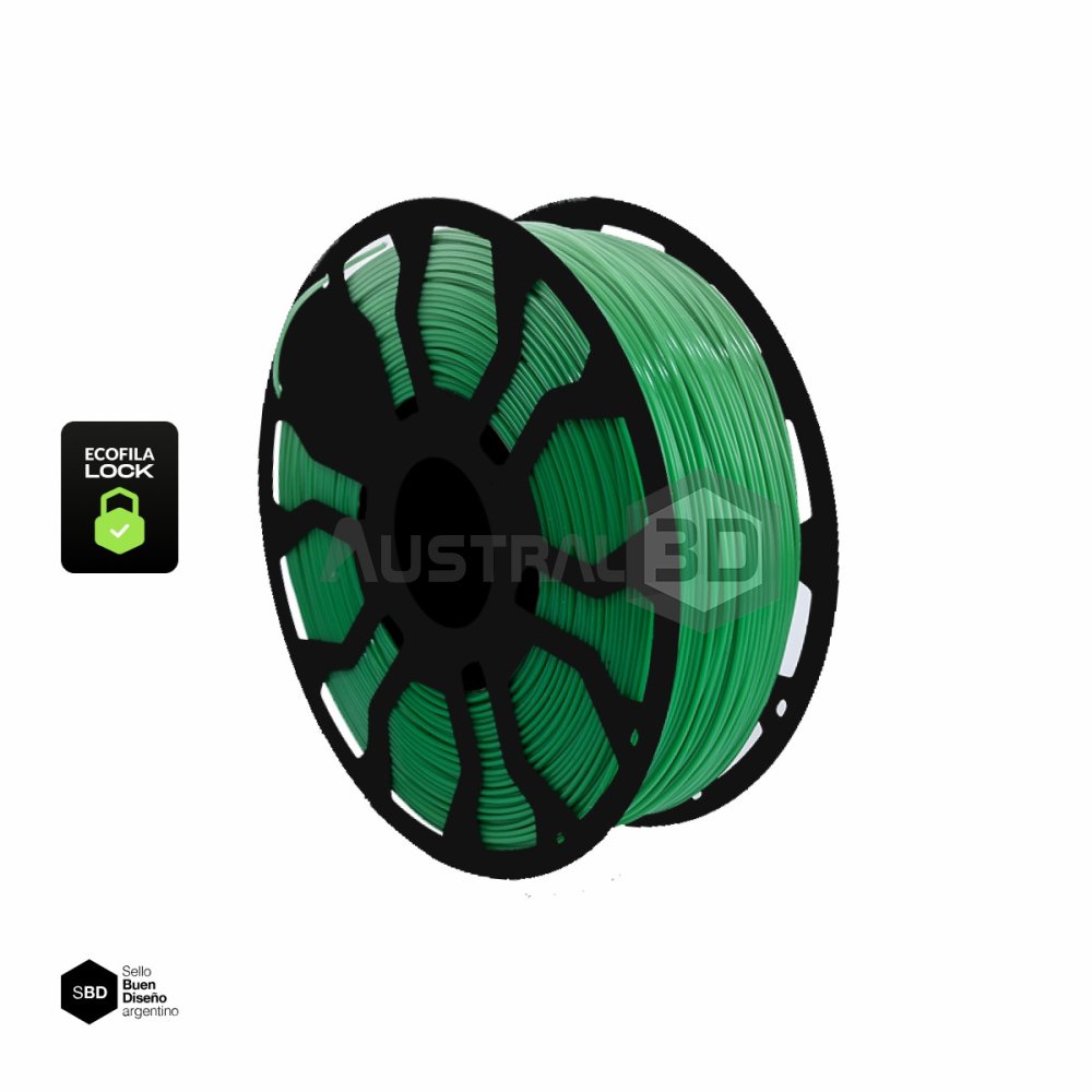 Filamento 3D ECOFILA LOCK PLA 1.75 Hellbot 1kg VERDE